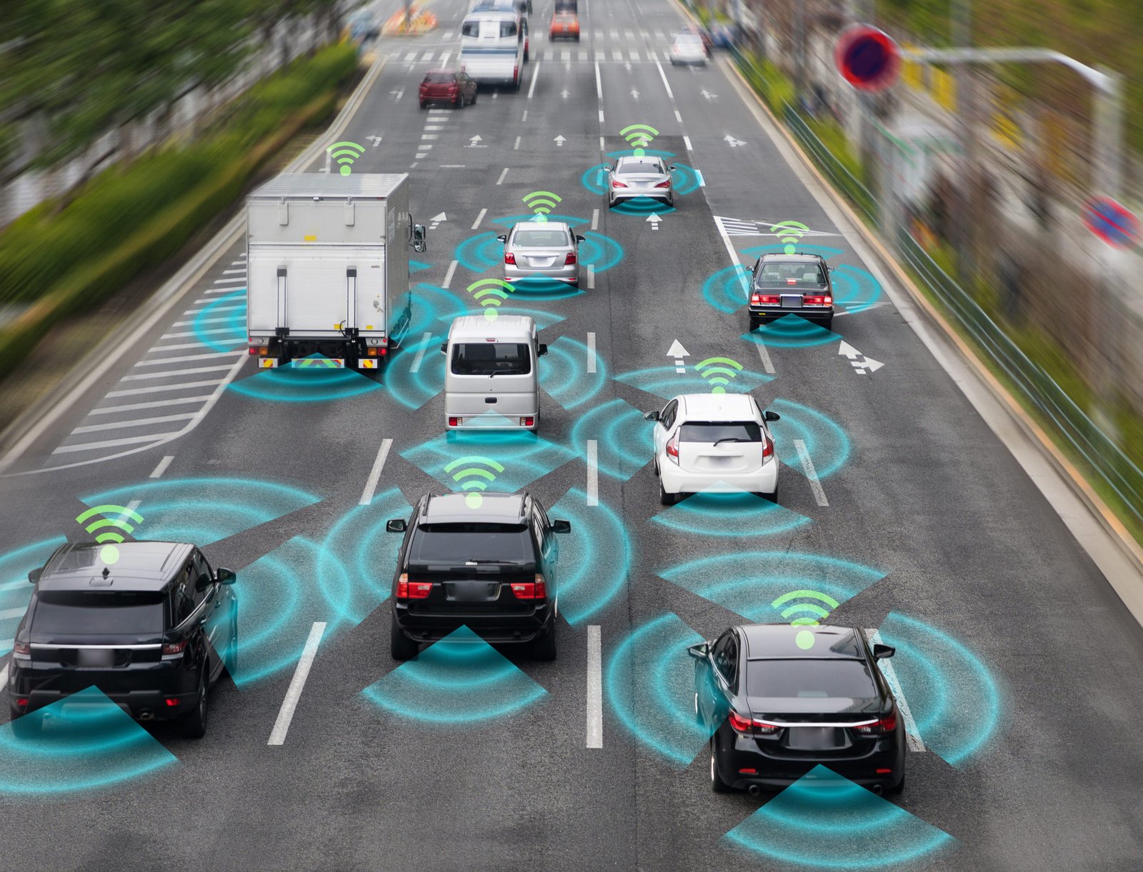 Sensing,System,And,Wireless,Communication,Network,Of,Vehicle.,Autonomous,Car.